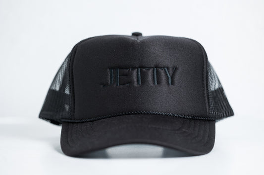 Jetty Logo | Black Adult Trucker
