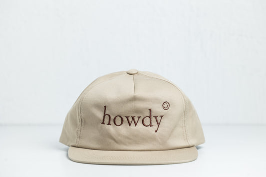 Howdy | Khaki 5 Panel Unstructured Cap